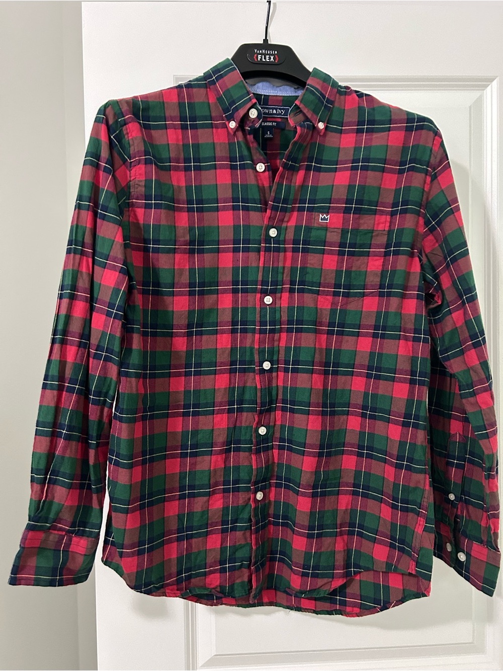 croft & barrow Red and Green Plaid Button-Down Shirt